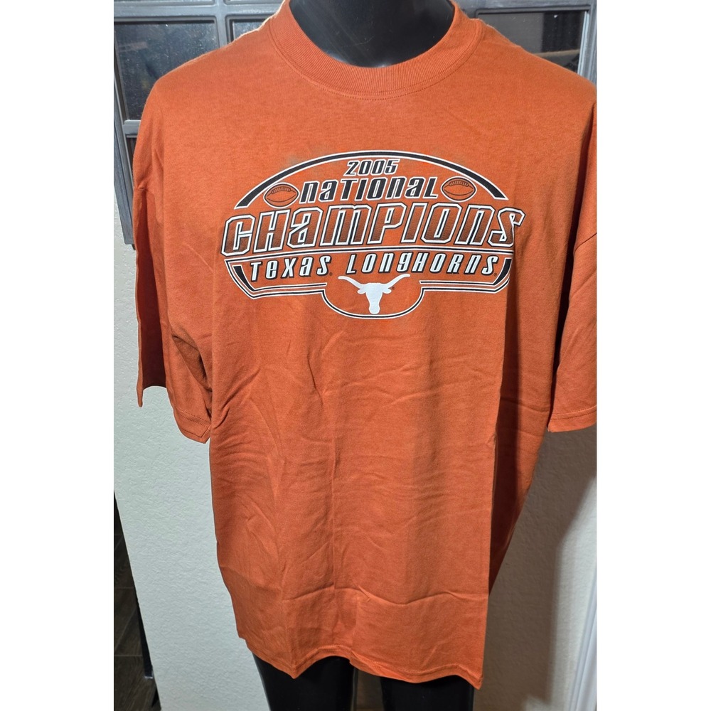 Jerzees Texas Longhorns 2005 National Champions T-Shirt Orange Mens XL NWT